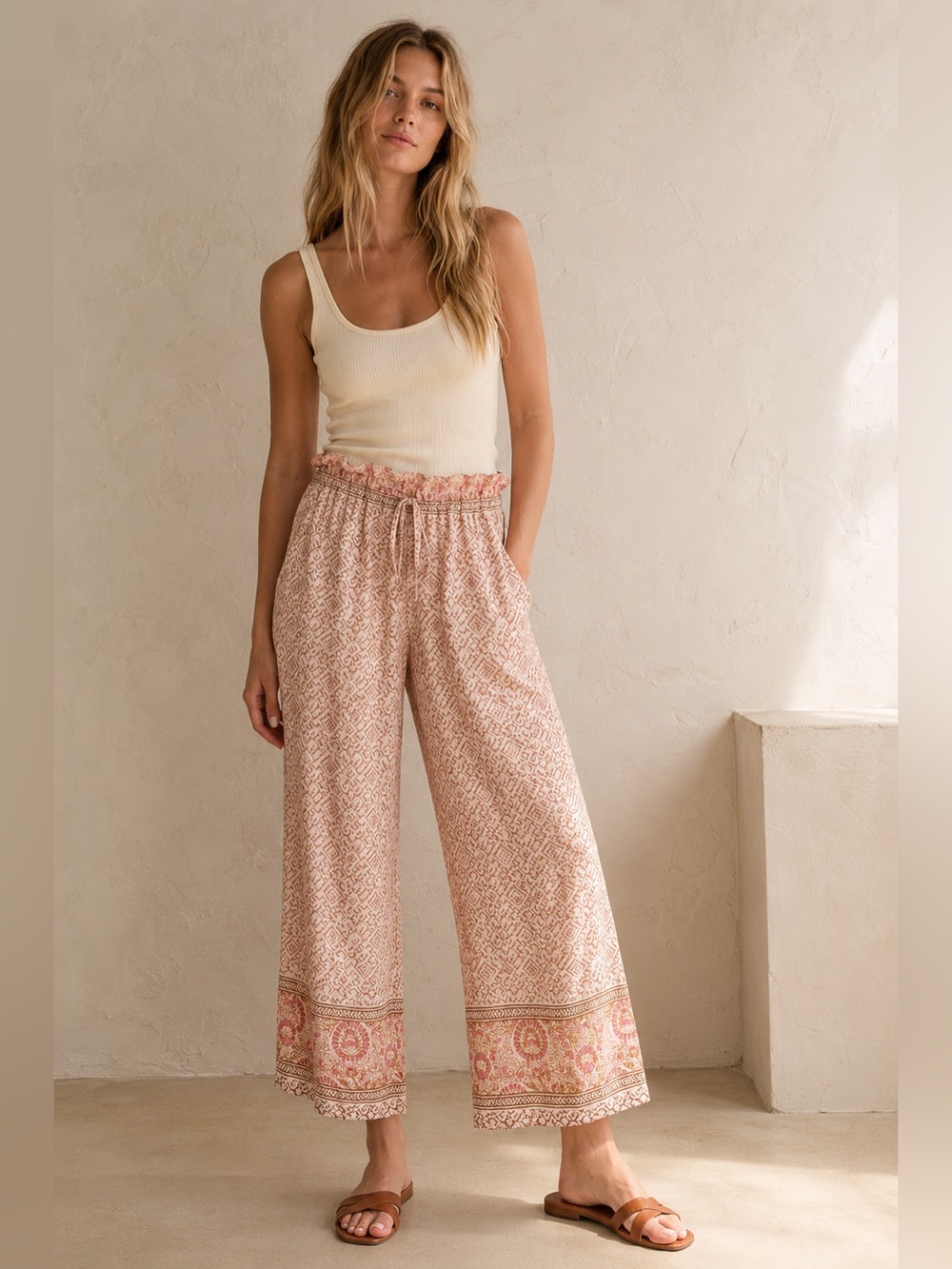Xirena Talyn Drawstring Wide Leg Cropped Pants
